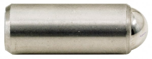 Stainless Steel Press Fit Ball Plunger: 0.375" Dia, 0.864" Long