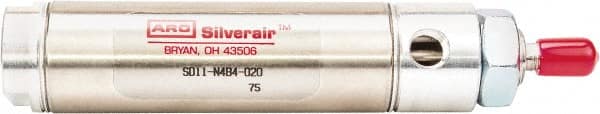 ARO/Ingersoll-Rand SD25-NMB4-040 Double Acting Rodless Air Cylinder: 2-1/2" Bore, 4" Stroke, 200 psi Max, 1/4 NPT Port, Nose Mount 