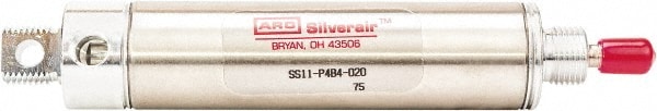 ARO/Ingersoll-Rand SS11-P4B4-010 Single Acting Rodless Air Cylinder: 1-1/16" Bore, 1" Stroke, 200 psi Max, 1/8 NPT Port, Pivot Mount Image