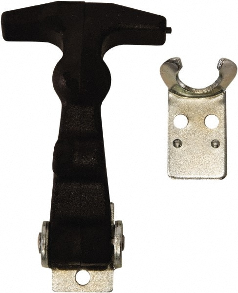 Hood Door Latch: 4" OAL, 2.38" OAW, 1/2" OAH, Rubber, Plain Finish