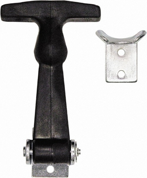 Hood Door Latch: 4-7/8" OAL, 3.27" OAW, 1-1/2" OAH, Rubber, Plain Finish