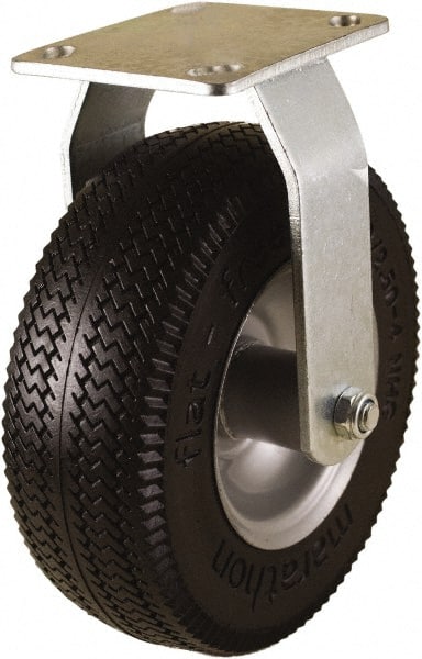 Rigid Top Plate Caster: Polyurethane, 8" Wheel Dia, 3-19/64" Wheel Width, 275 lb Capacity, 10" OAH