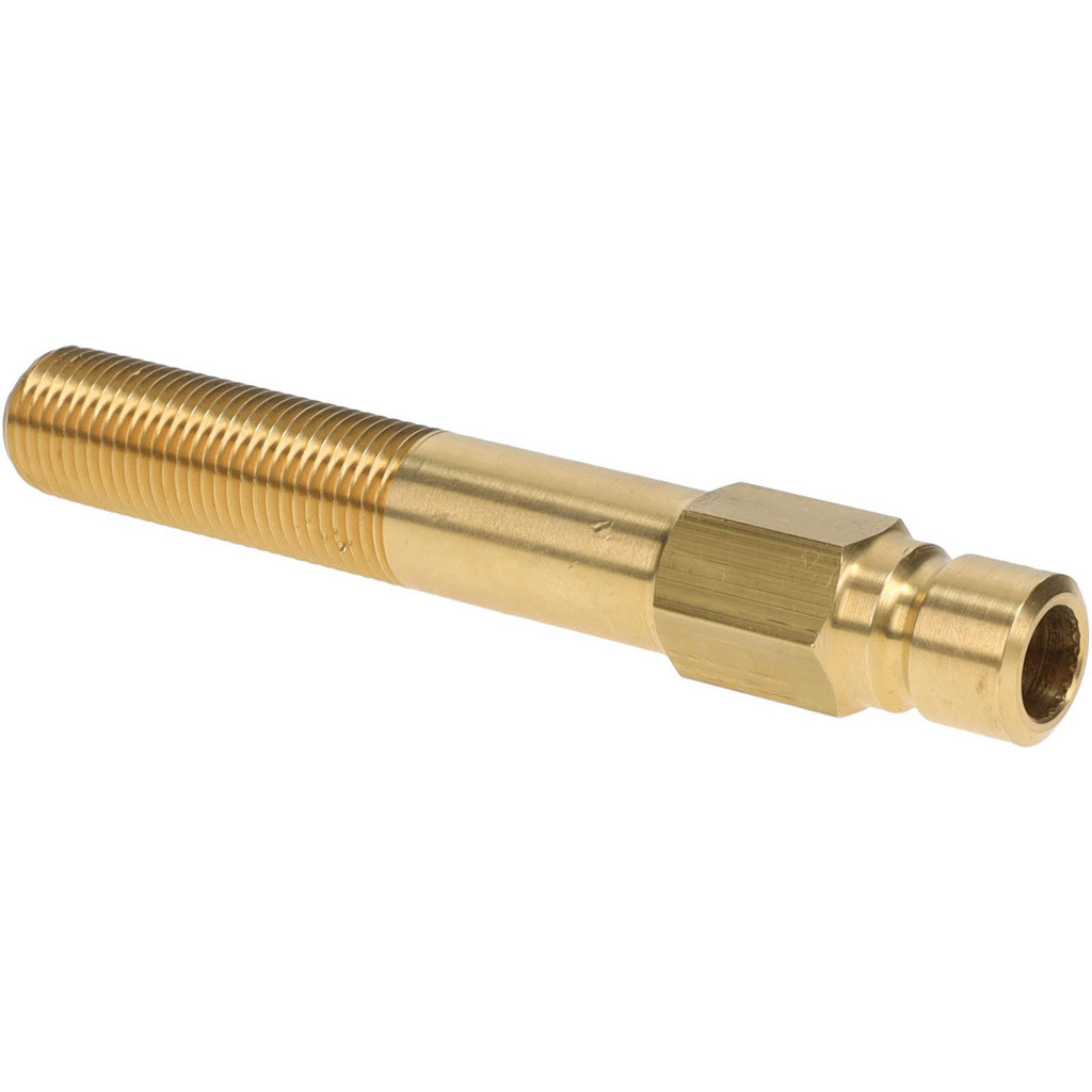 Parker Hydraulic Hose Male Pipe Thread Extended Nipple: 3/8" Hose Size, 1/4" Thread, 200 psi - Brass, NPTF, Threaded | Part #PN352-40