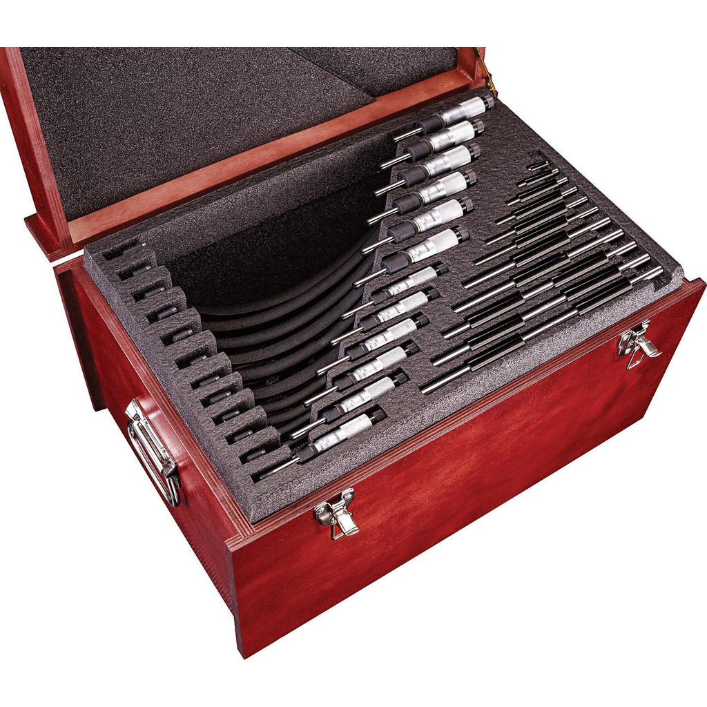 Starrett Mechanical Outside Micrometer Sets: Minimum Measurement (Decimal Inch): 0.0000; Maximum Measurement (Decimal Inch): 24.0000; Accuracy