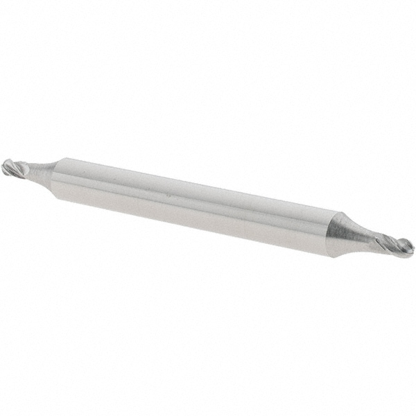 Ball End Mill: 5/64" Dia, 1/8" LOC, 4 Flute, Cobalt
