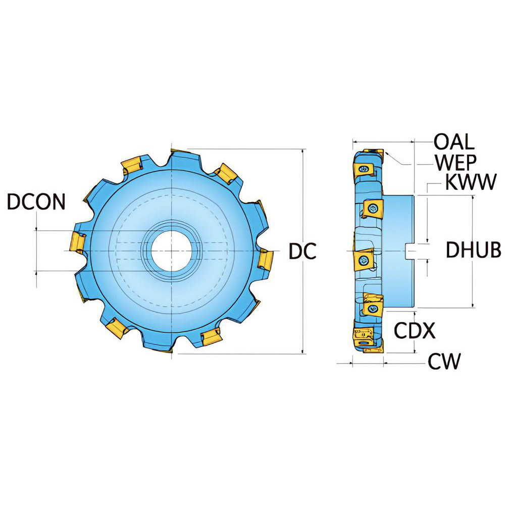 Ingersoll Cutting Tools Indexable Slotting Cutter 1" Cutting Width