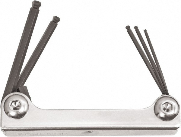5 Piece Fold-Up Ball End Hex Key Set