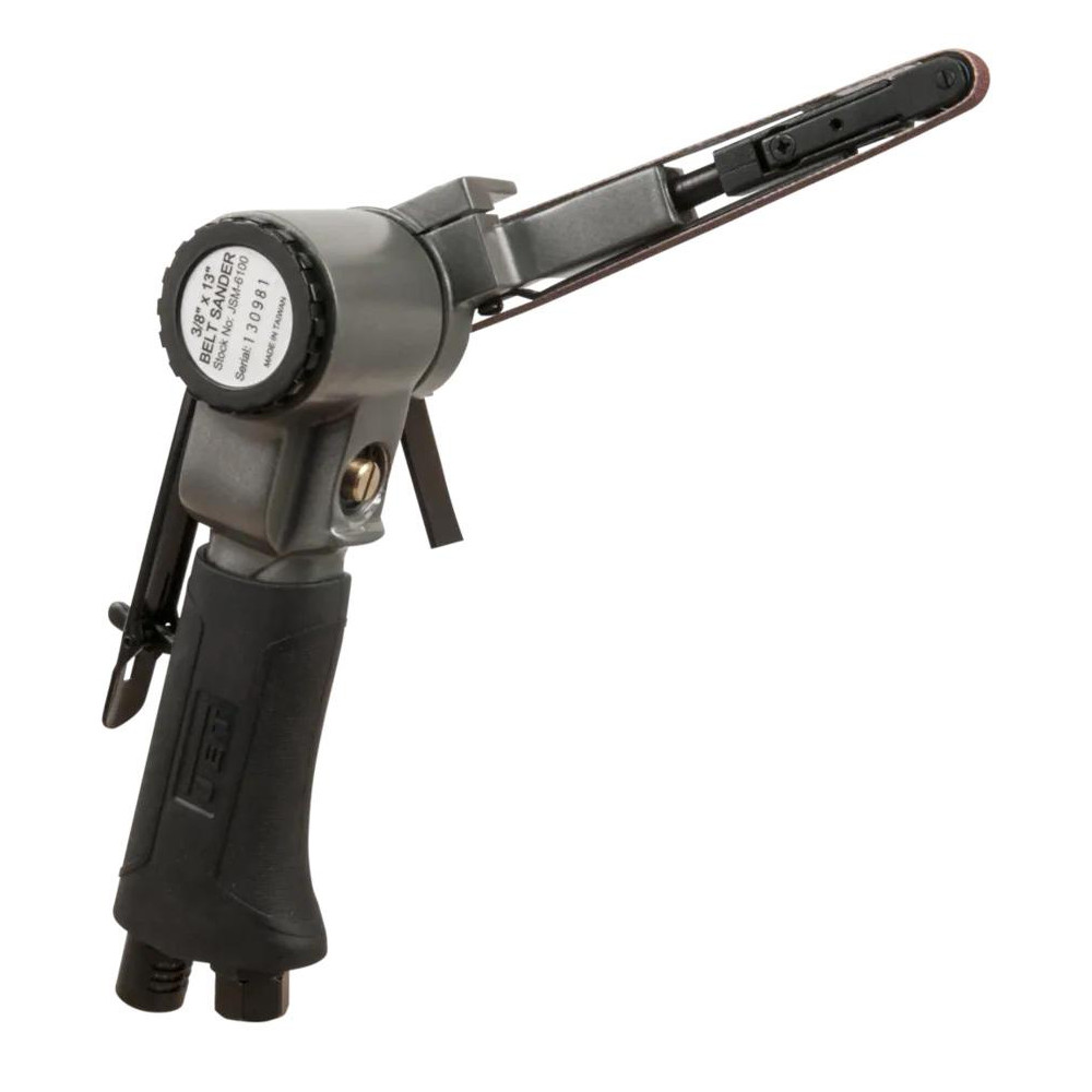 Belt & Straight Line Sanders; Belt Length: 13in ; Belt Width: 0.38in ; Air Pressure: 90psi ; Air Inlet Size: 1/4 in NPT ; Speed (RPM): 18000 ; No-Load RPM: 20000
