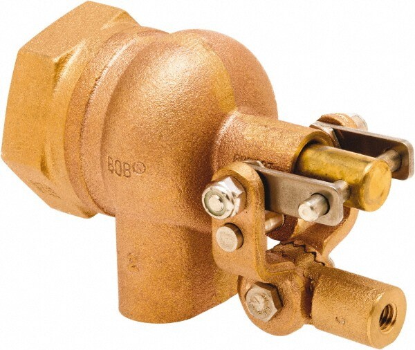 3/4" Pipe, Brass, Angle Pattern-Single Seat, Mechanical Float Valve