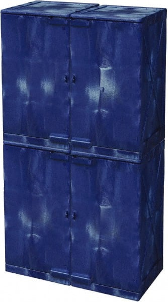 Eagle 4 Door 8 Shelf Blue Hdpe Stackable Safety Cabinet For