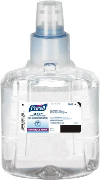 PURELL. 1902-02 Hand Sanitizer: Foam, 1200 mL, Dispenser Refill, Alcohol-Free 