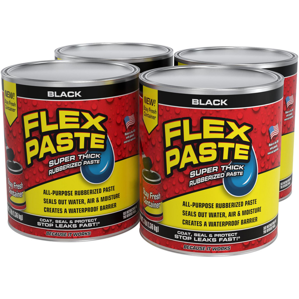 Flex Seal Flex Paste, Black, 3 lb - 10 Linear Feet Coverage, Paste | Part #PFSBLKR32