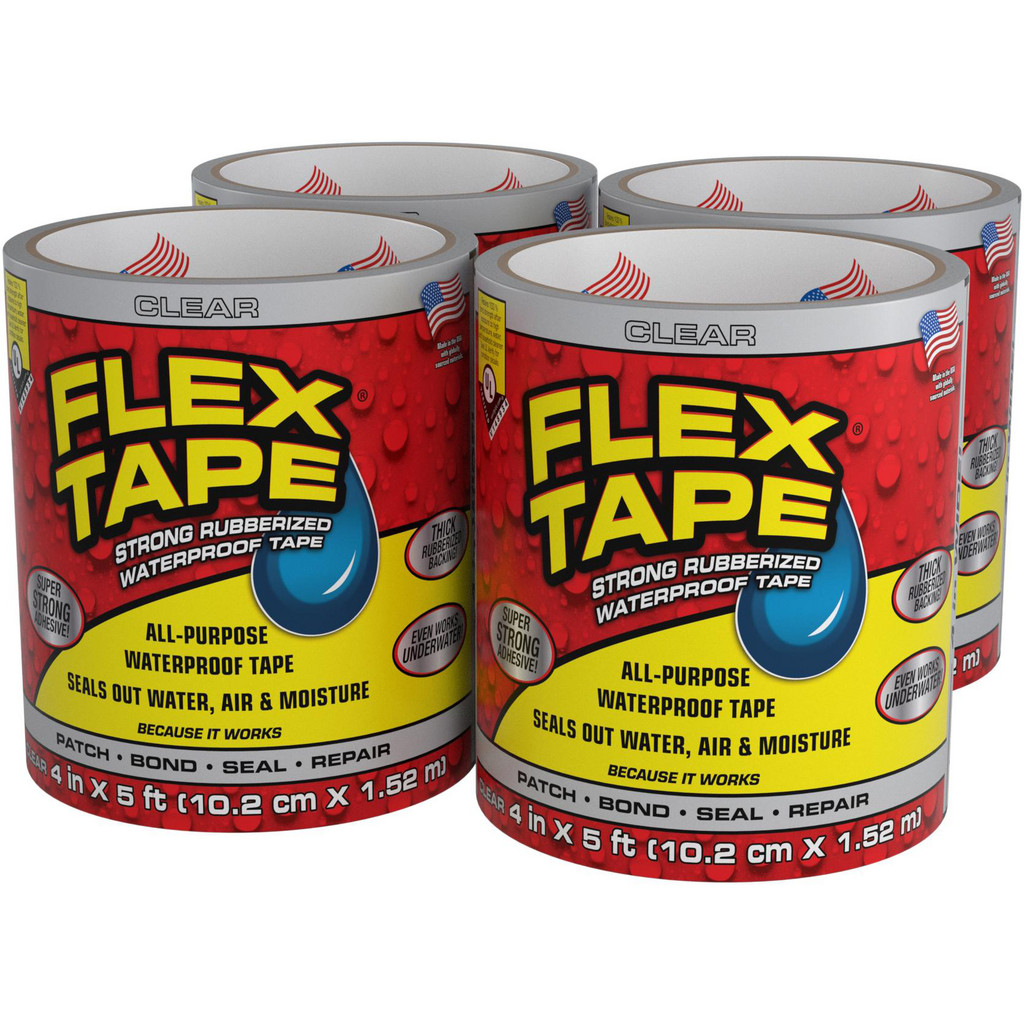 Flex Seal Flex Tape, Clear, 4" x 5' | Part #TFSCLRR0405