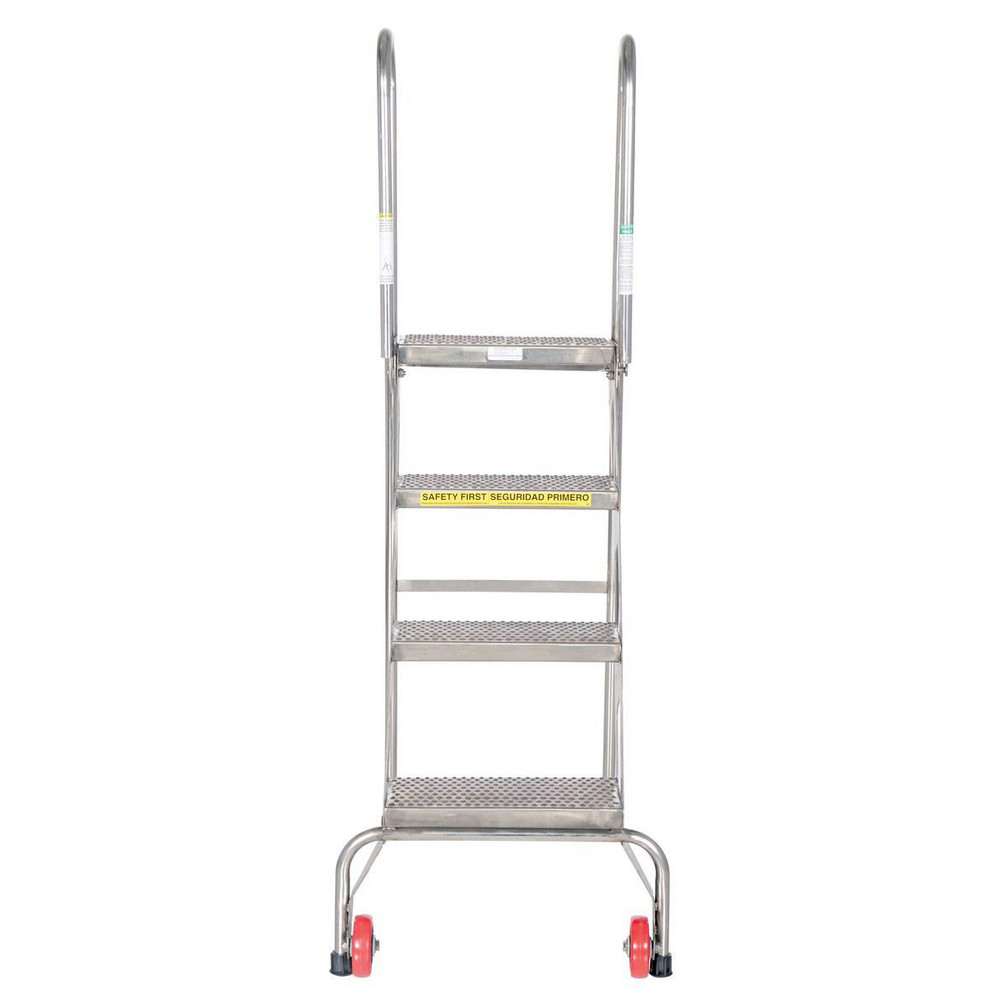 Stell Ladder Relling Vestil - Steel Folding Ladder with Wheels: 3 Step 350 Lb. Capacity Blue ...