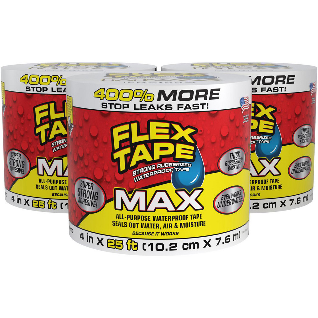 Flex Seal Flex Tape Max, White, 4" x 25' | Part #TFSMAXWHT04