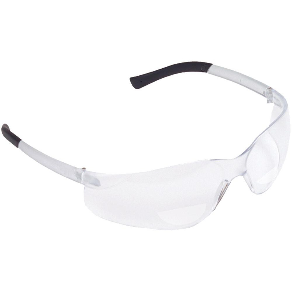 Magnifying Safety Glasses: +2.5, Clear Lenses, Scratch Resistant, ANSI Z87.1+