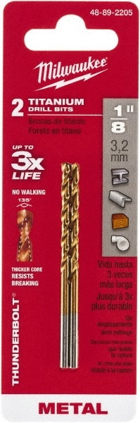 Mechanics Drill Bit: 0.0125" Dia, 1350, High Speed Steel, Weldon Shank