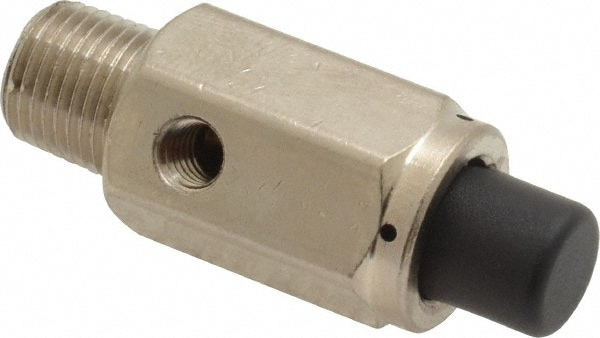 Push Button Air Valve: Normally Closed Actuator, 1/8" Inlet, MNPT Thread