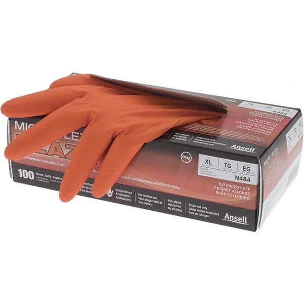Microflex N484 Disposable Gloves: Size X-Large, 5.1 mil, Nitrile 