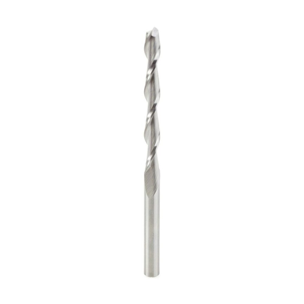 Spiral Router Bit: 0.25" Dia, 2.25" LOC, 1/4" Shank Dia, Upcut