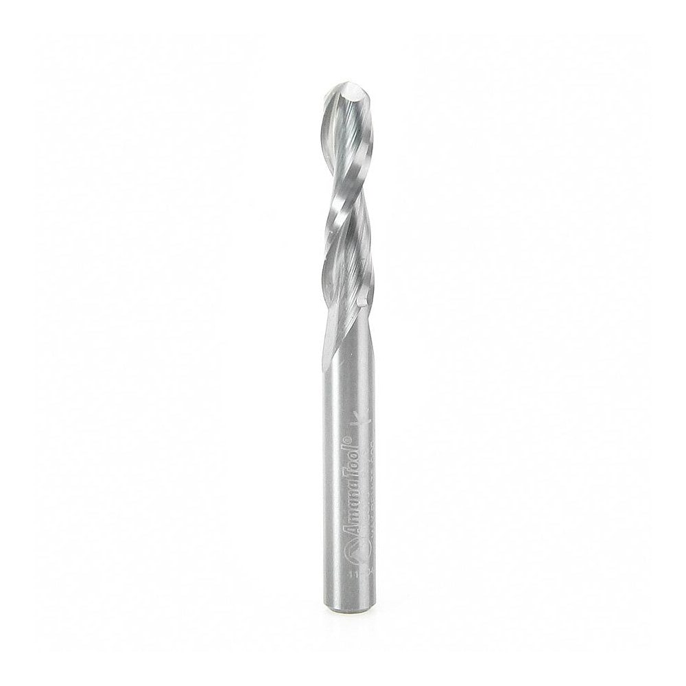 Spiral Router Bit: 0.25" Dia, 1" LOC, 1/4" Shank Dia, Upcut