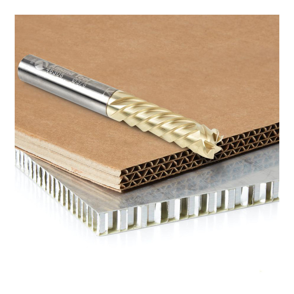 Amana Tool Spiral Router Bit 0.25" Dia, 2.5" LOC, 1/4" Shank Dia, Compression MSC Direct