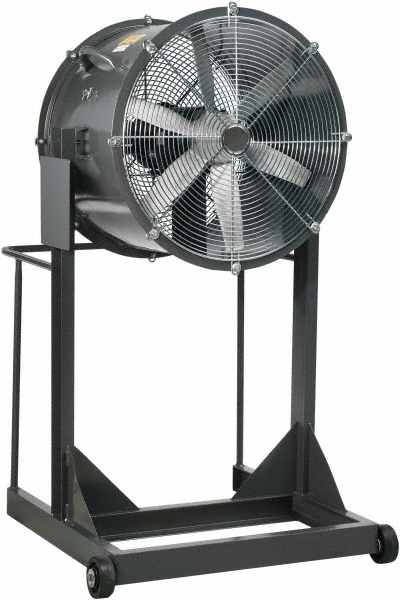 Industrial Circulation Fan: 18" Dia - 1/4 hp, Single Phase, 1 Speed, Floor Stand