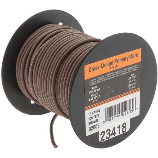 18 AWG, 100' OAL, Hook Up Wire
