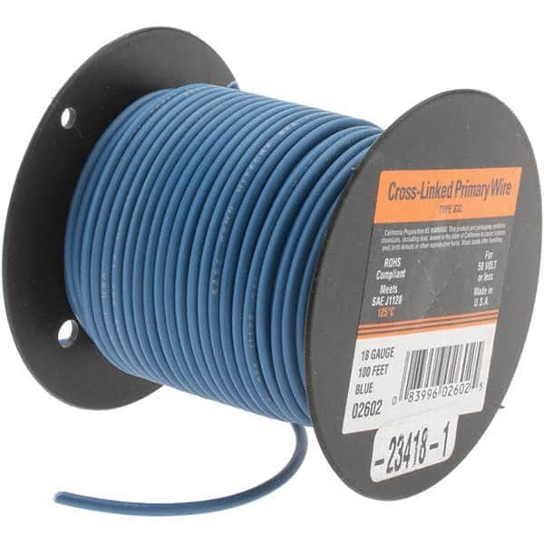 18 AWG, 100' OAL, Hook Up Wire