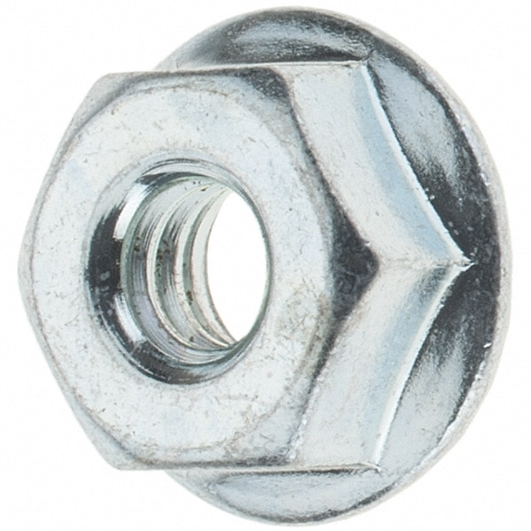 #10-24, 1/2" Flange Diam, Serrated Flange Nut