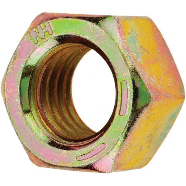 Value Collection - Hex Nut: 1/2-13, Grade 8 Steel, Yellow Zinc ...