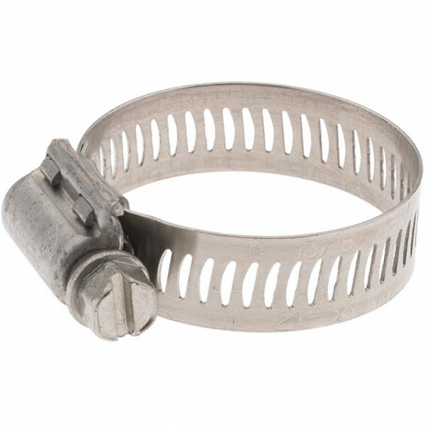Worm Gear Clamp: SAE 16, 13/16 to 1-1/2" Dia, Stainless Steel Band