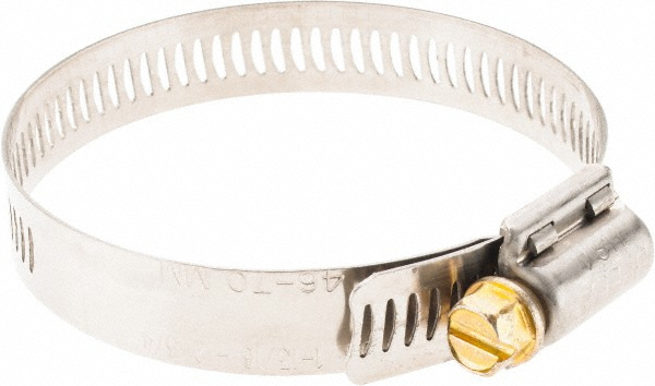 Worm Gear Clamp: SAE 36, 1-13/16 to 2-3/4" Dia, Stainless Steel Band