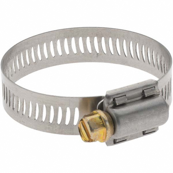 Worm Gear Clamp: SAE 24, 1-1/16 to 2" Dia, Stainless Steel Band