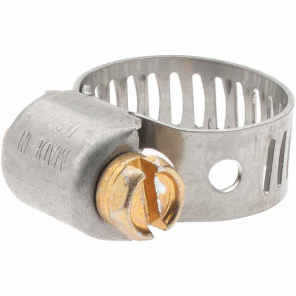 Worm Gear Clamp: SAE 4, 7/32 to 5/8" Dia, Stainless Steel Band