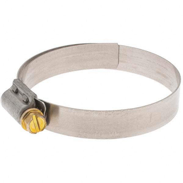 Worm Gear Clamp: SAE 36, 1-13/16 to 2-3/4" Dia, Stainless Steel Band