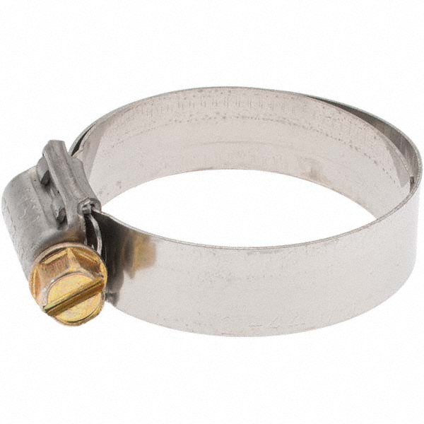 Worm Gear Clamp: SAE 20, 13/16 to 1-3/4" Dia, Stainless Steel Band