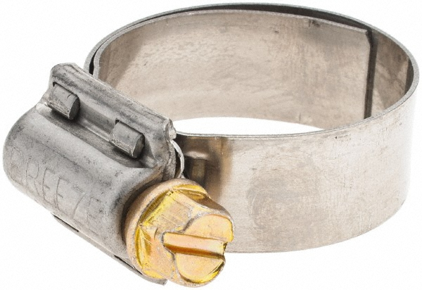 Worm Gear Clamp: SAE 12, 11/16 to 1-1/4" Dia, Stainless Steel Band