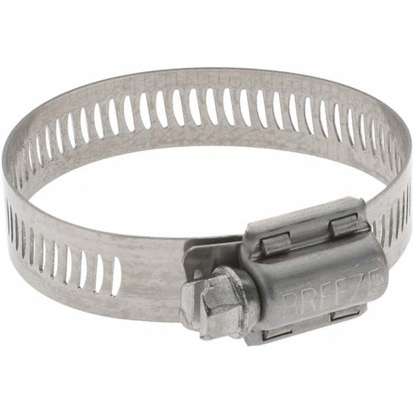 Worm Gear Clamp: SAE 28, 1-5/16 to 2-1/4" Dia, Stainless Steel Band