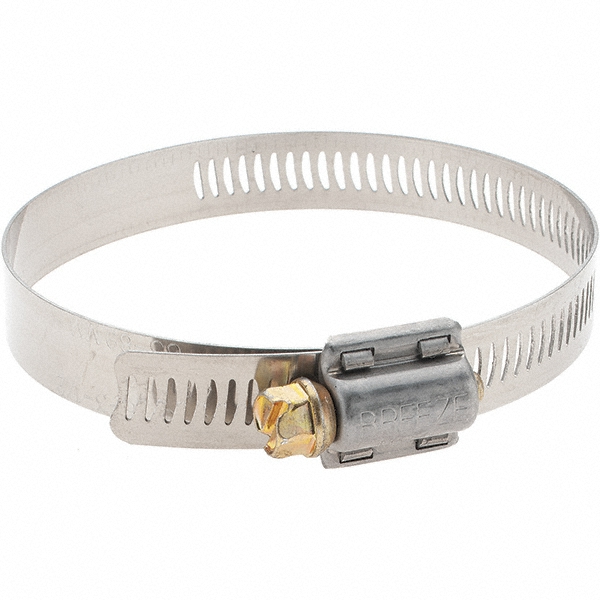 Worm Gear Clamp: SAE 48, 2-9/16 to 3-1/2" Dia, Stainless Steel Band