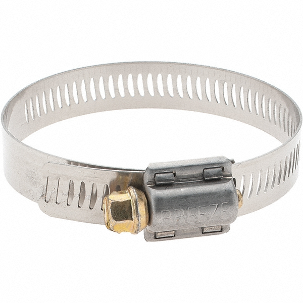 Worm Gear Clamp: SAE 40, 2-1/16 to 3" Dia, Stainless Steel Band