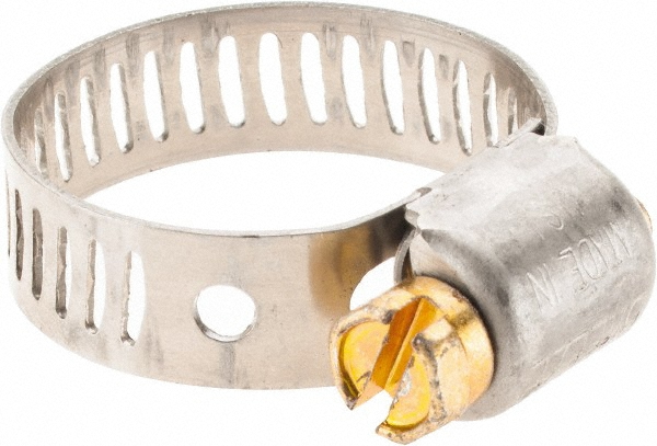 Worm Gear Clamp: SAE 8, 1/2 to 29/32" Dia, Stainless Steel Band