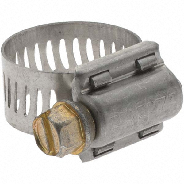 Worm Gear Clamp: SAE 8, 1/2 to 29/32" Dia, Stainless Steel Band