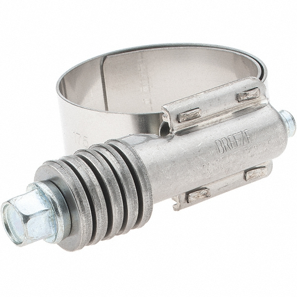 Worm Gear Clamp: SAE 28, 1 to 1-3/4" Dia, Stainless Steel Band