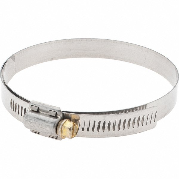 Worm Gear Clamp: SAE 64, 3-9/16 to 4-1/2" Dia, Stainless Steel Band