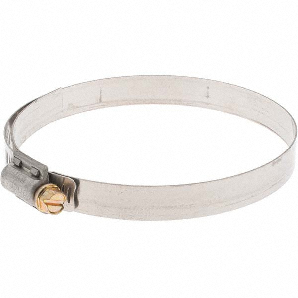 Worm Gear Clamp: SAE 60, 3-5/16 to 4-1/4" Dia, Stainless Steel Band