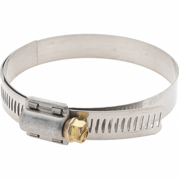 Worm Gear Clamp: SAE 48, 2-9/16 to 3-1/2" Dia, Stainless Steel Band