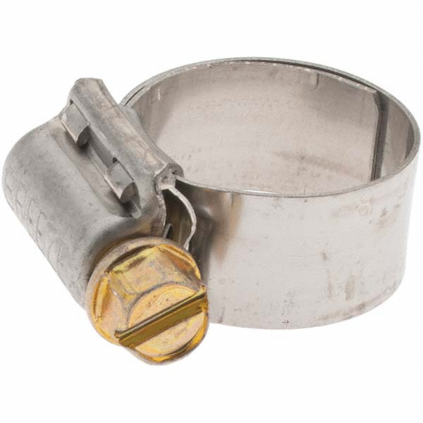 Worm Gear Clamp: SAE 8, 1/2 to 29/32" Dia, Stainless Steel Band