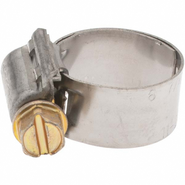 Worm Gear Clamp: SAE 6, 7/16 to 25/32" Dia, Stainless Steel Band