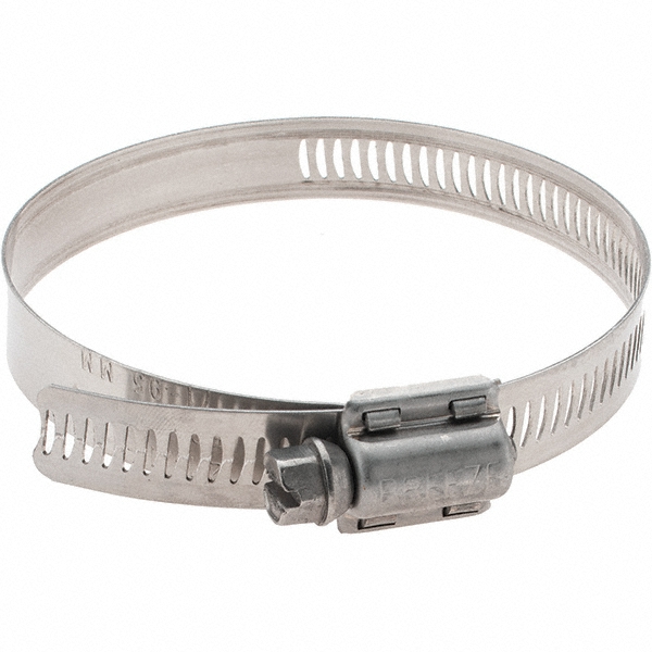 Worm Gear Clamp: SAE 52, 2-13/16 to 2-3/4" Dia, Stainless Steel Band